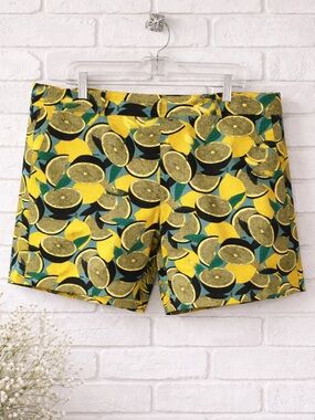 Ann Taylor Factory Yellow Lemon-Print Shorts Size 16